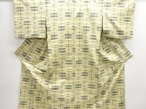 アンティーク　絣柄織出し手織り紬単衣着物